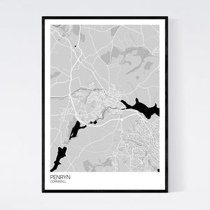 Penryn Town Map Print