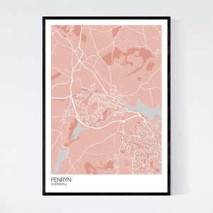 Penryn Town Map Print