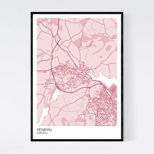 Penryn Town Map Print