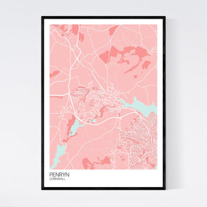 Penryn Town Map Print