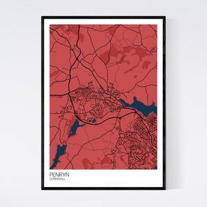 Penryn Town Map Print