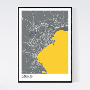 Penzance City Map Print