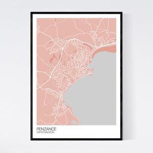 Penzance City Map Print