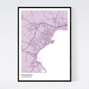 Penzance City Map Print