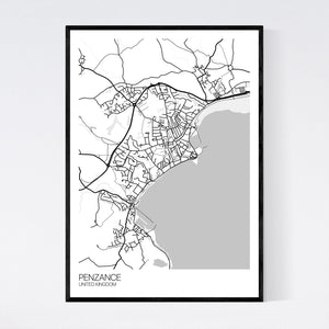 Penzance City Map Print