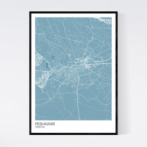 Peshawar City Map Print