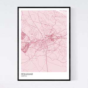 Peshawar City Map Print