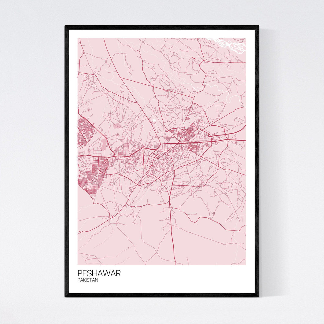 Peshawar City Map Print