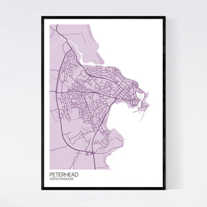 Peterhead City Map Print