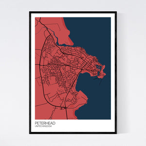 Peterhead City Map Print