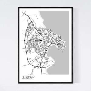 Peterhead City Map Print
