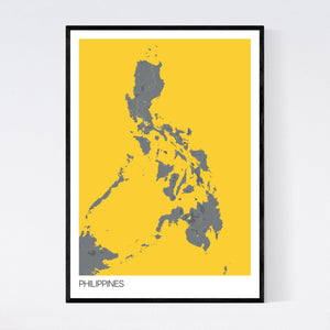 Philippines Country Map Print