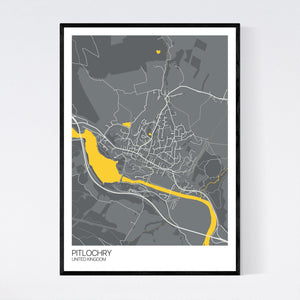 Pitlochry Town Map Print