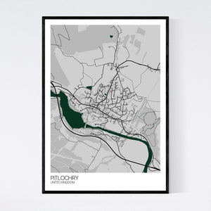 Pitlochry Town Map Print