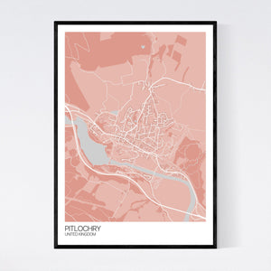 Pitlochry Town Map Print