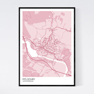 Pitlochry Town Map Print