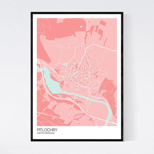 Pitlochry Town Map Print