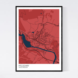 Pitlochry Town Map Print