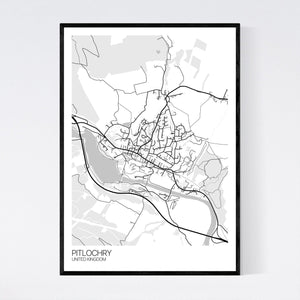 Pitlochry Town Map Print