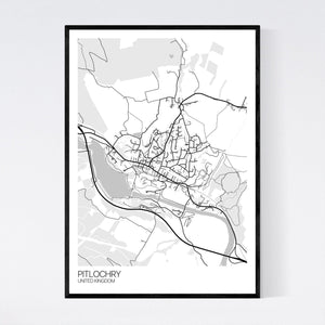 Pitlochry Town Map Print