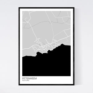 Pittenweem Town Map Print