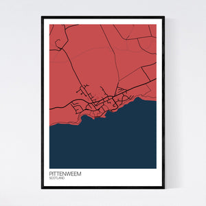 Pittenweem Town Map Print