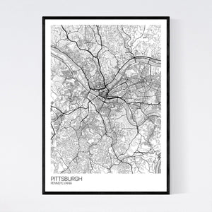 Pittsburgh City Map Print