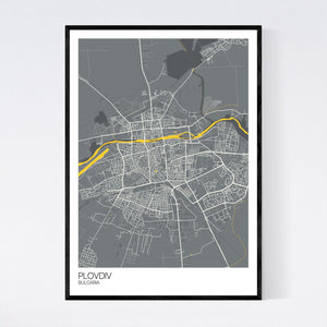 Plovdiv City Map Print