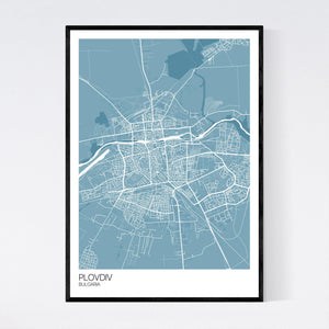 Plovdiv City Map Print