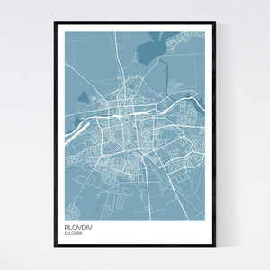 Plovdiv City Map Print