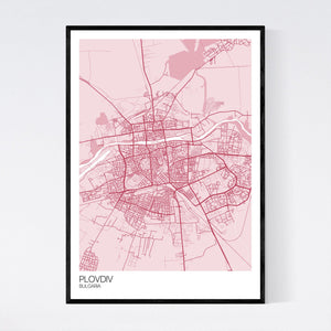 Plovdiv City Map Print