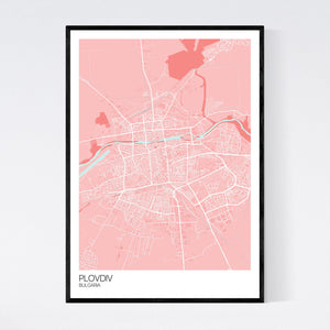 Plovdiv City Map Print