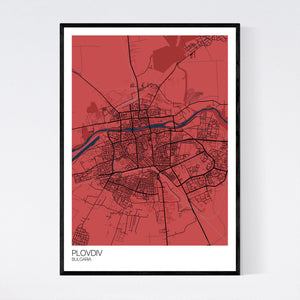 Plovdiv City Map Print