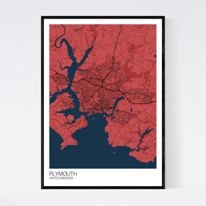 Plymouth City Map Print