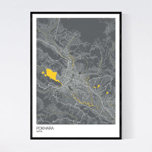 Pokhara City Map Print