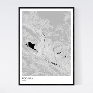 Pokhara City Map Print