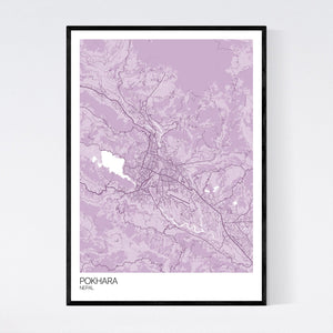 Pokhara City Map Print