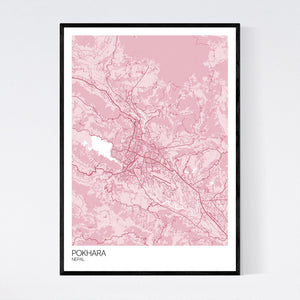 Pokhara City Map Print