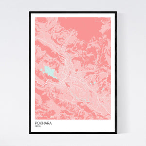 Pokhara City Map Print