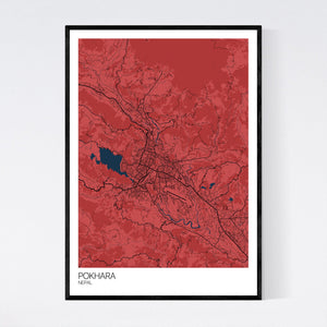 Pokhara City Map Print