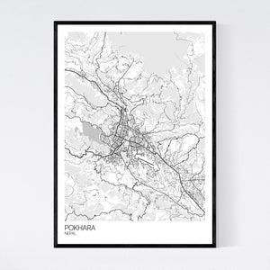 Pokhara City Map Print