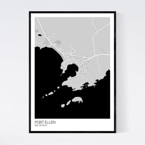 Port Ellen Town Map Print