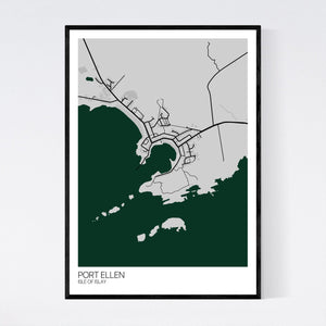 Port Ellen Town Map Print