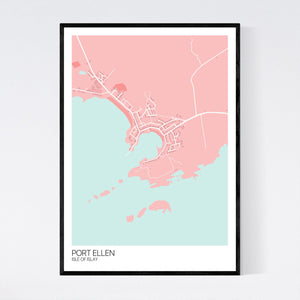 Port Ellen Town Map Print