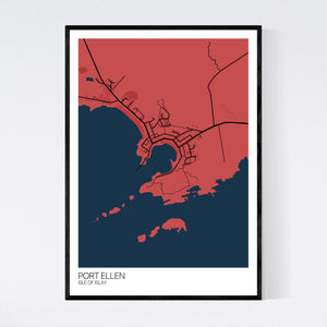 Port Ellen Town Map Print