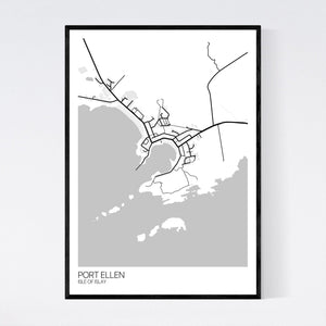 Port Ellen Town Map Print