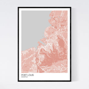 Port Louis City Map Print