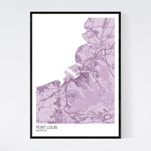 Port Louis City Map Print
