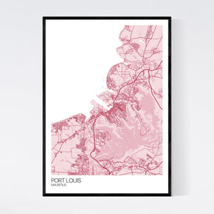 Port Louis City Map Print