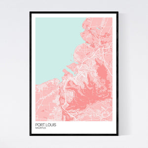 Port Louis City Map Print